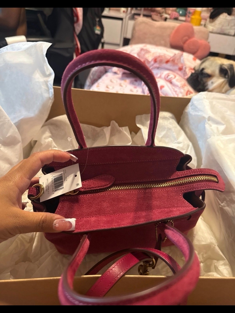 *NOT FOR SALE* Coach EMPIRE 21 SUEDE Bag in Fuchcia - Picture 2 of 6